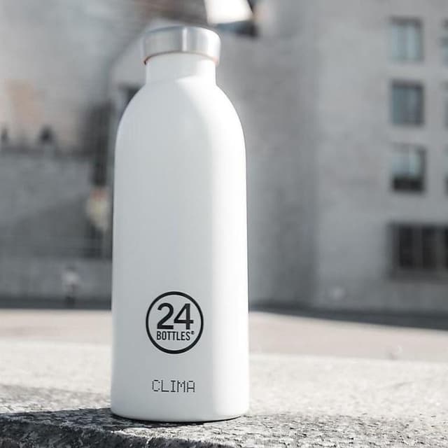 24bottles clima bottle 850ml double walled insulated stainless steel water bottle eco friendly reusable bpa free hot cold modern portable leak proof for travel office home gym ice white