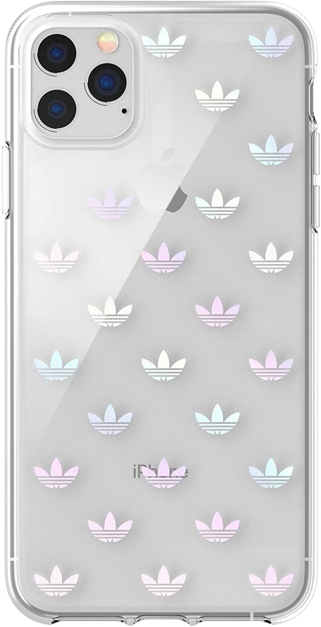 adidas original trefoil colourful logo clear snap case iphone 11 pro
