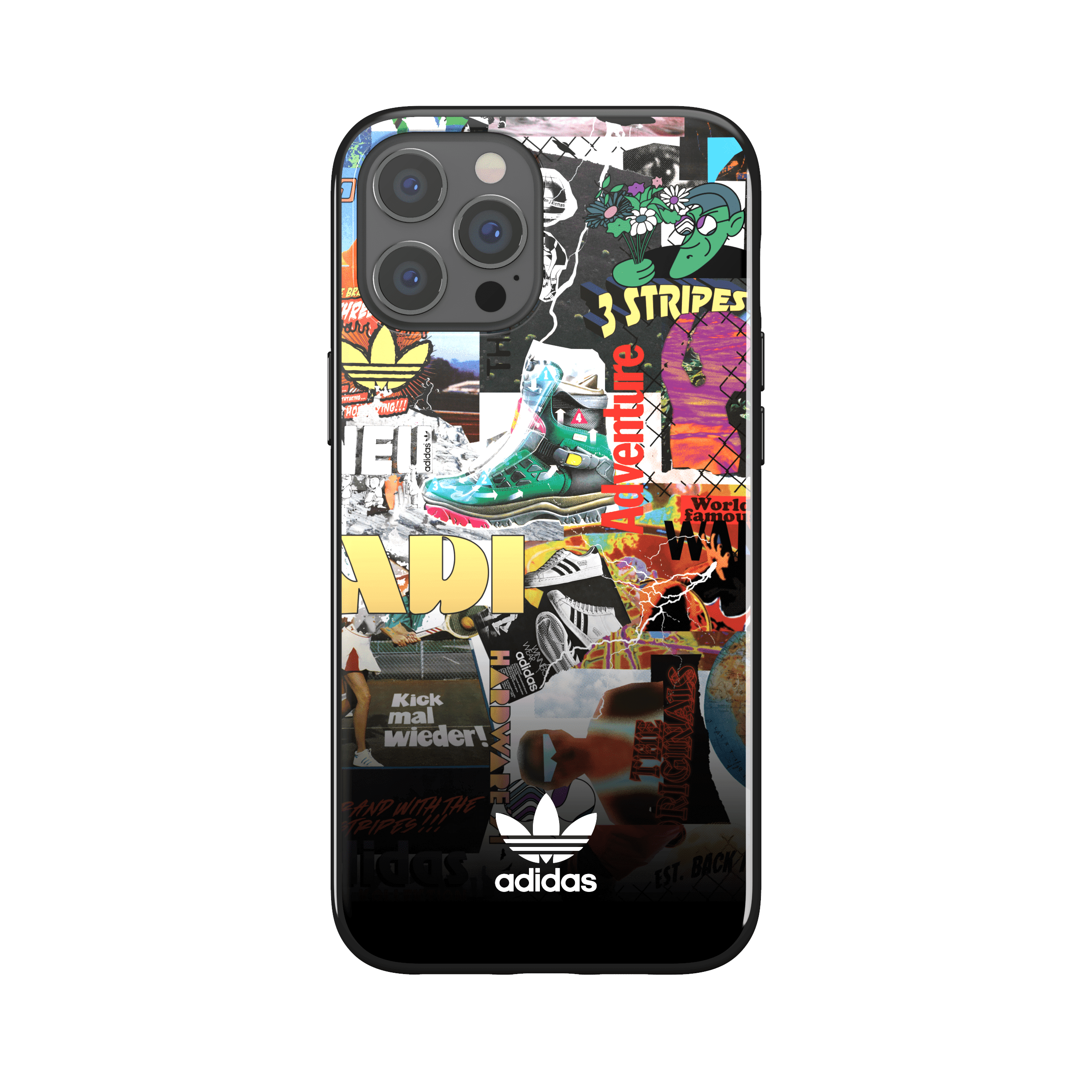 adidas snap apple iphone 12 pro max graphic case back cover w trefoil design scratch drop protection w tpu bumper wireless charging compatible colourful