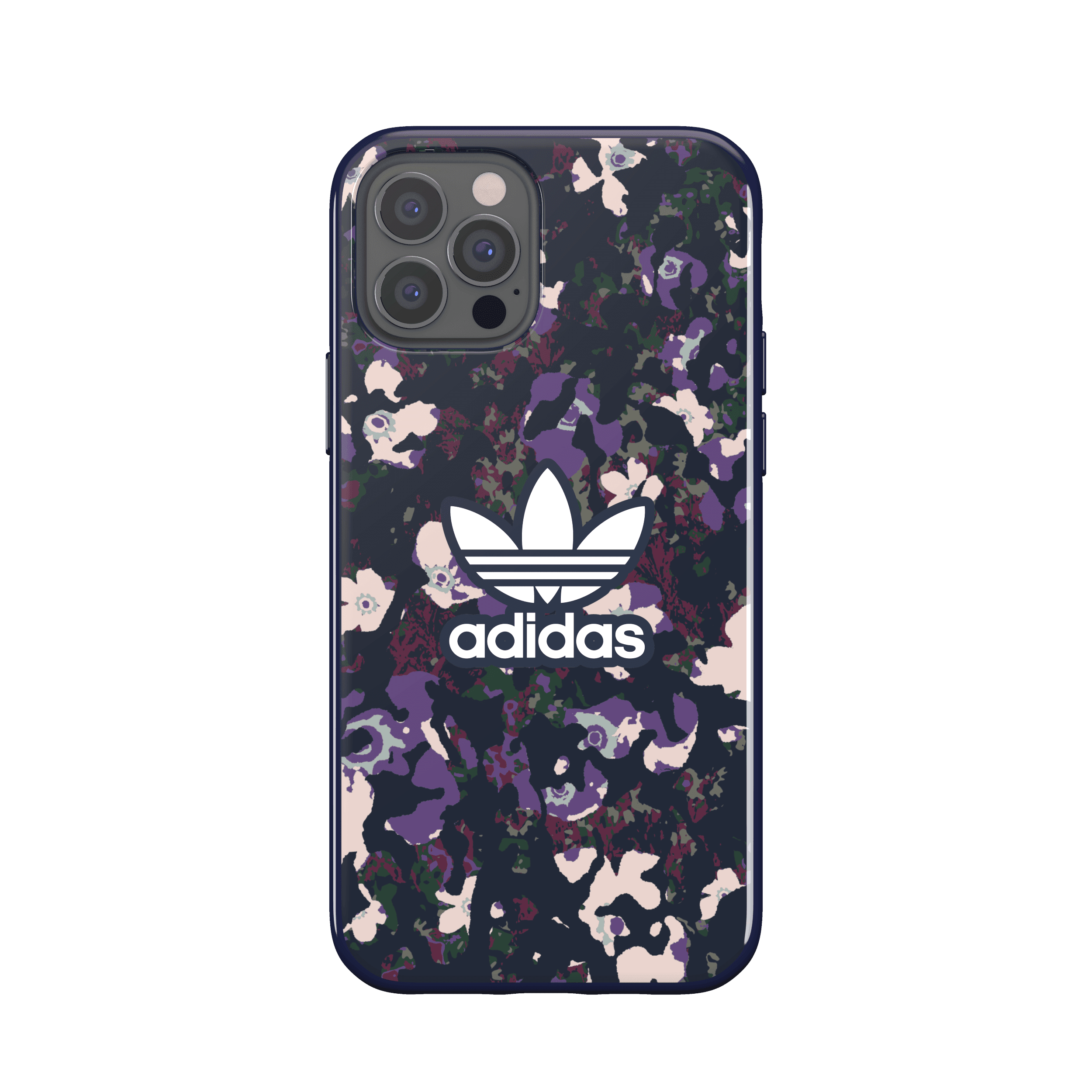 adidas snap apple iphone 12 12 pro graphic case back cover w trefoil design scratch drop protection w tpu bumper wireless charging compatible navy active puple