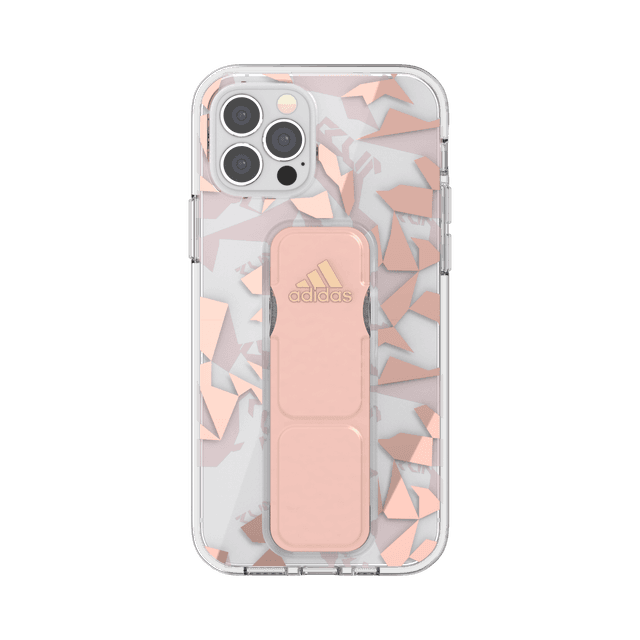 كفر مع حامل Adidas - SPORT Apple iPhone 12 Pro Clear Grip Case or Stand - زهري