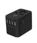 adonit universal adapter 4a1c international wall charger pd 30w 4 usb a 1 usb c black