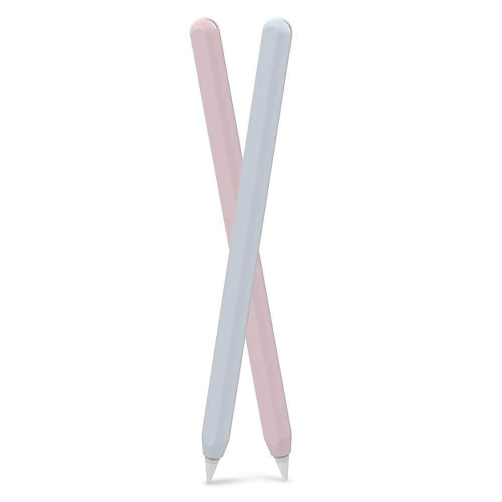 ahastyle silicone apple pencil sleeve 2 pack light blue pink