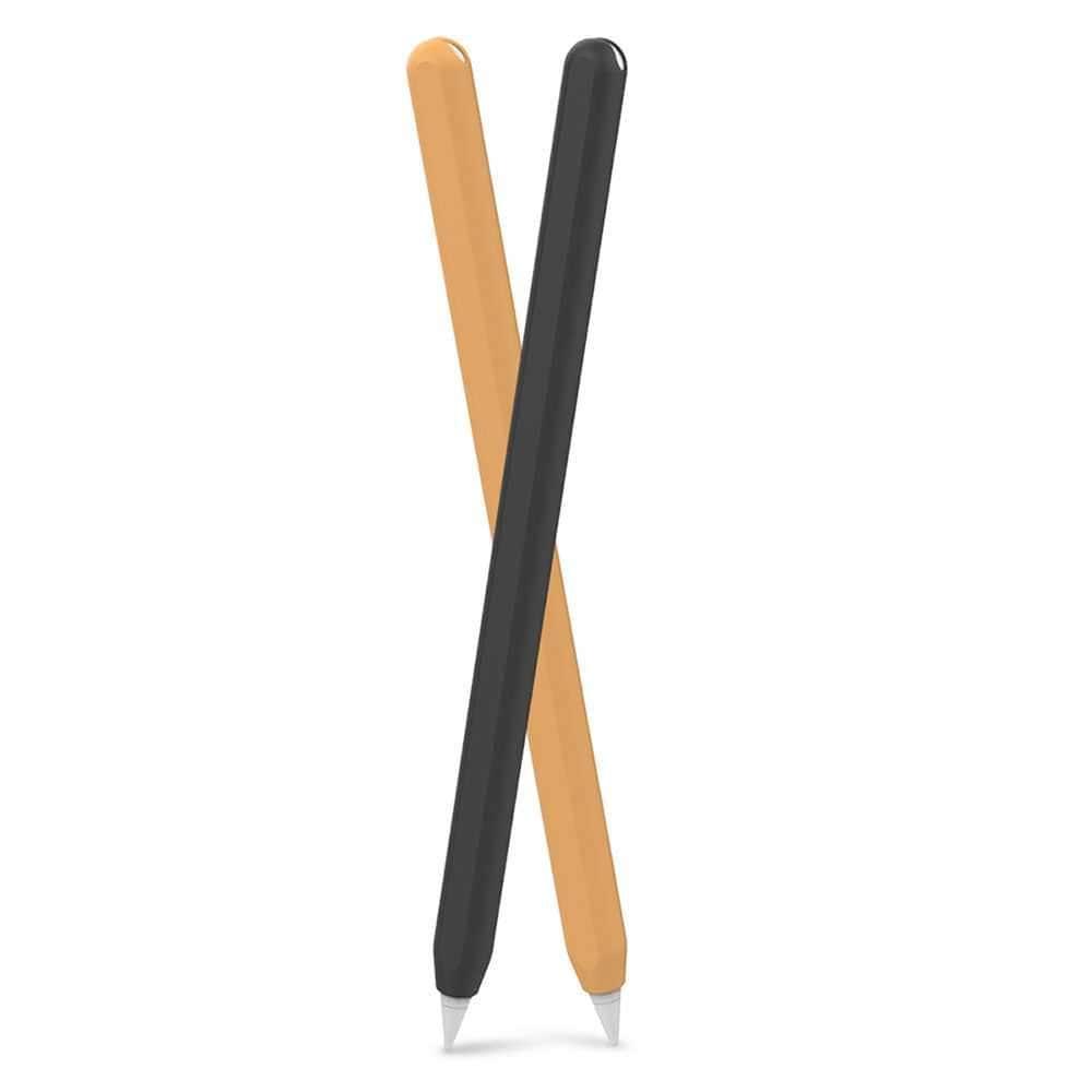 ahastyle silicone apple pencil sleeve 2 pack black orange