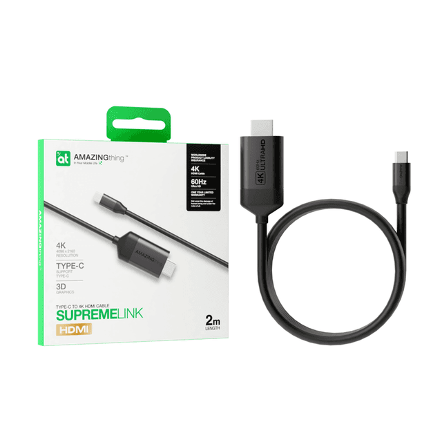 وصلة تلفزيون للجوال 2 متر لهواتف الاندرويد تدعم 4K AT Supremelink type c to hdmi 4k Cable