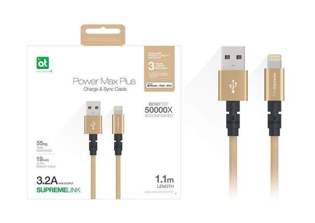 AMAZINGTHING at power max lightning to usb a cable 1 1m gold - SW1hZ2U6NTUyODc=