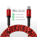 AMAZINGTHING at supremelink mfi lightning to usb c bullet shield cable 1 2m red