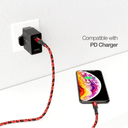 AMAZINGTHING at supremelink mfi lightning to usb c bullet shield cable 1 2m red