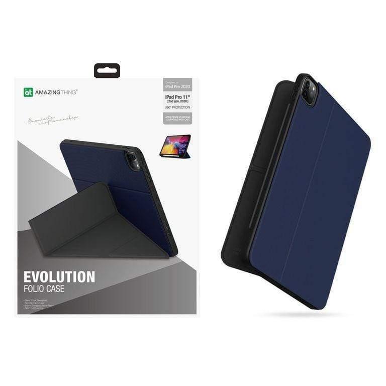 AMAZINGTHING at evolution folio case for ipad pro 11 2020 with pencil holder blue