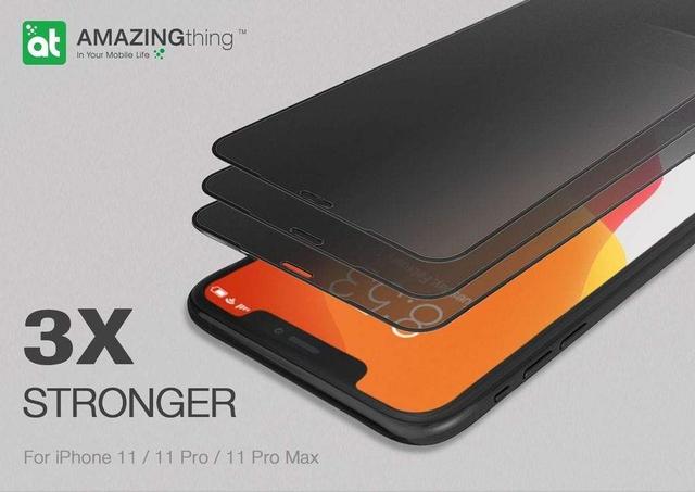 شاشة حماية AMAZINGTHING - AT IPHONE XI 6.1" 0.3M 3D PRIVACY EX-BULLET DUST F GLASS - أسود - SW1hZ2U6NTQ5OTY=