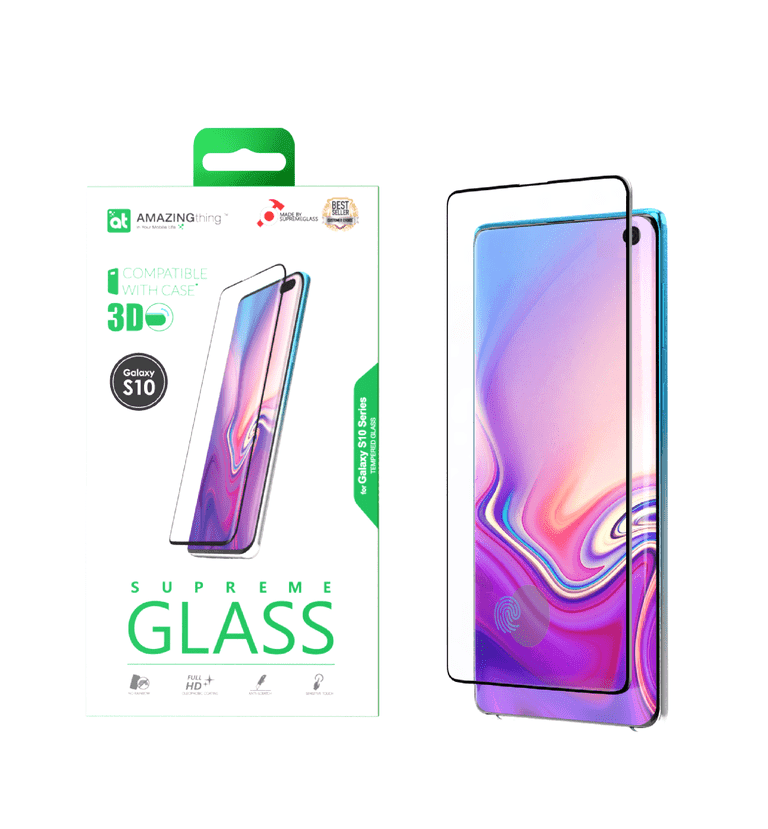 شاشة حماية AMAZINGTHING - AT SAMSUNG LOCA S10 FULL GLUE 3D F.COV GLASS (CRYSTAL)