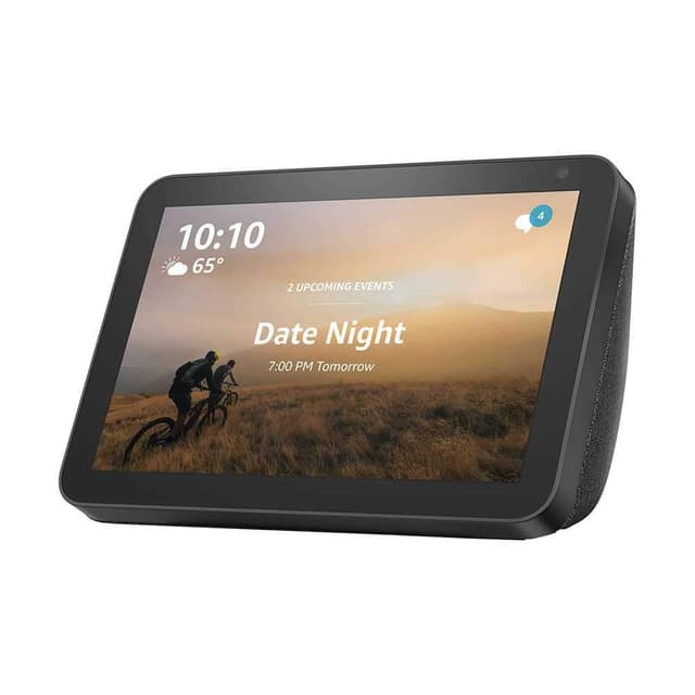 شاشة عرض ذكية Echo 8 بوصة بها نظام الذكاء الاصطناعي اليكسا من أمازون - فحمي