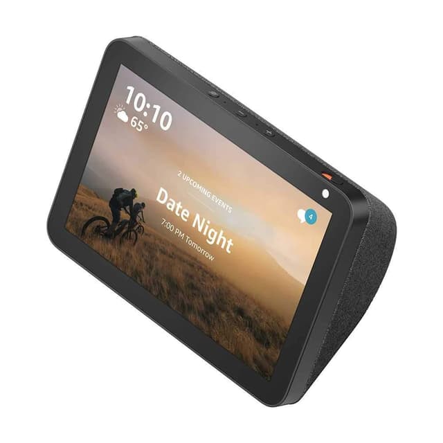 شاشة عرض ذكية Echo 8 بوصة بها نظام الذكاء الاصطناعي اليكسا من أمازون - فحمي