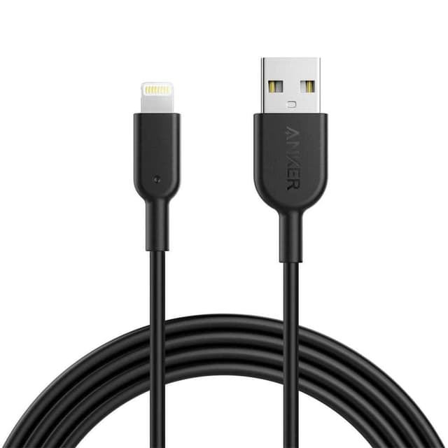 سلك ايفون من أنكر باورلاين+ لايتنينغ 6 أقدام أسود (بدون إنترنت) Anker PowerLine+ II Lightning Cable 6ft UN - Black ( Offline )