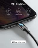 كابل توصيل 90سم ANKER POWERLINE III LIGHTNING - أسود
