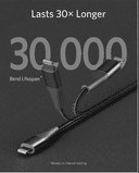 سلك شاحن ايفون 1.8 متر أبيض انكر Anker 1.8M Usb C 6ft Cable With Lightning Bk
