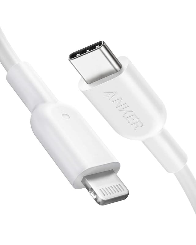 سلك شاحن ايفون تايب سي 90 سم أبيض انكر Anker White 90Cm Usb C iPhone Truck Cable