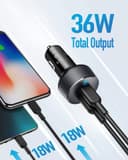 شاحن سيارة انكر 18 واط 30 واط أسود Anker Black Duo Origin 2 Usb c Pd 30w 18w Powererdrive