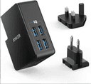 شاحن جداري انكر 4 منافذ أسود انكر Anker Black 4 Port Wall Charger