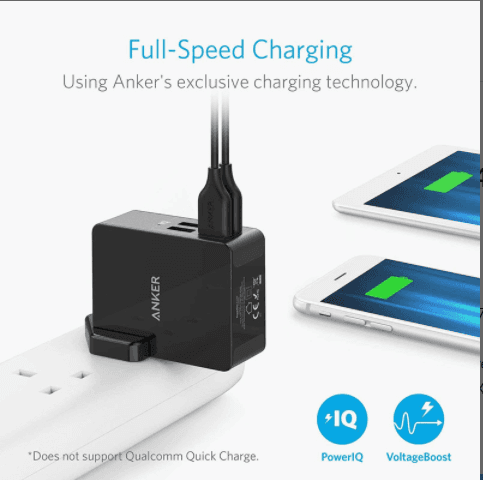 شاحن جداري انكر 4 منافذ أسود انكر Anker Black 4 Port Wall Charger