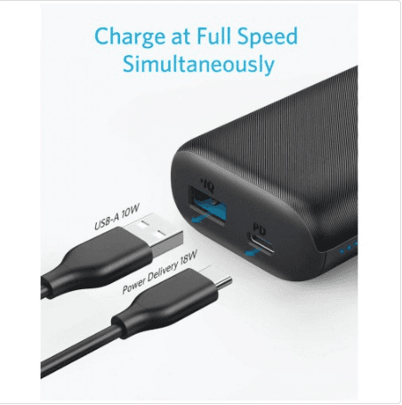 باور بانك انكر 10000 مللي أمبير رمادي Anker Gray10000MAH Powercore