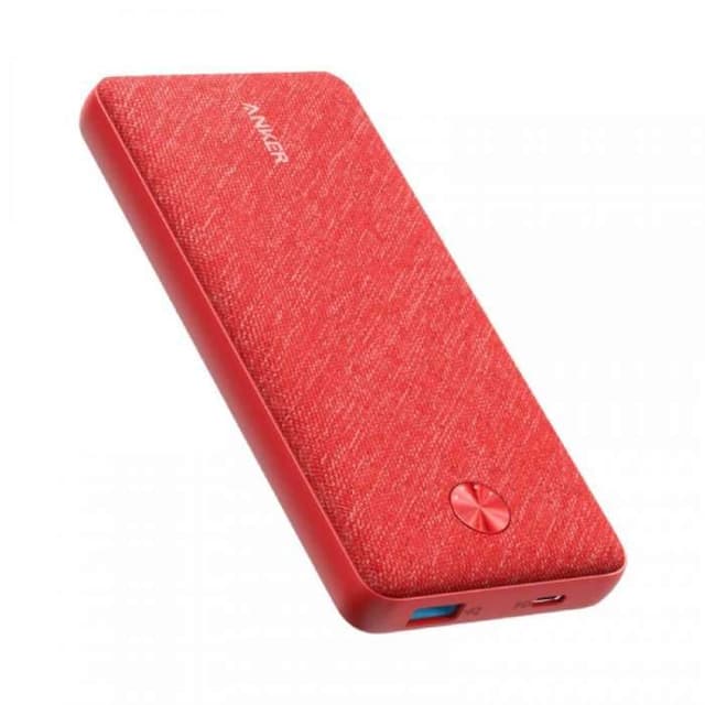 شاحن متنقل قماشي 18 واط 20000 مللي أمبير أحمر باوركور اسنشيال انكر Anker Powercore Essential Red 20000 Pd Fabric Powerbank