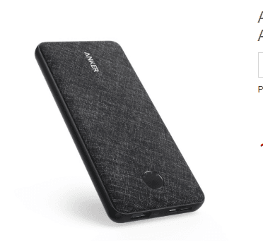 anker powercore slim 10000 fabric black