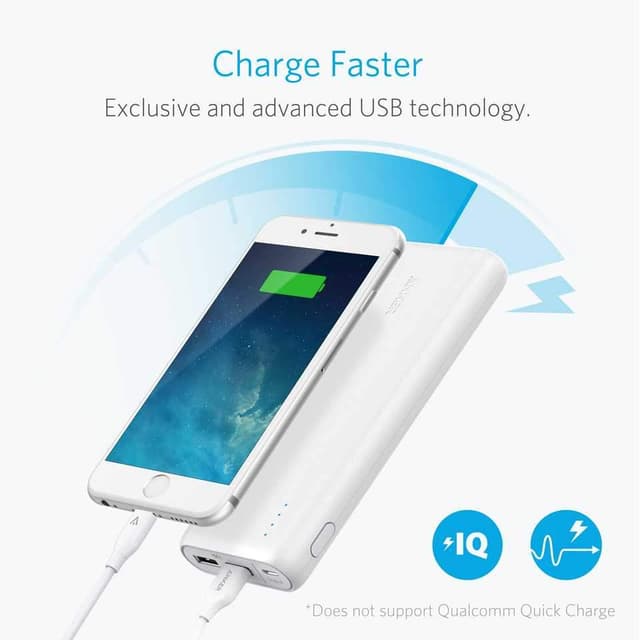باور بانك 20100 ميلي أمبير باللون الأبيض من أنكر Anker PowerCore External Battery 20100mAh - White