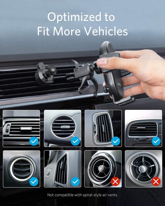 anker powerwave 7 5 car mount 2 port quick charge 3 0 bk