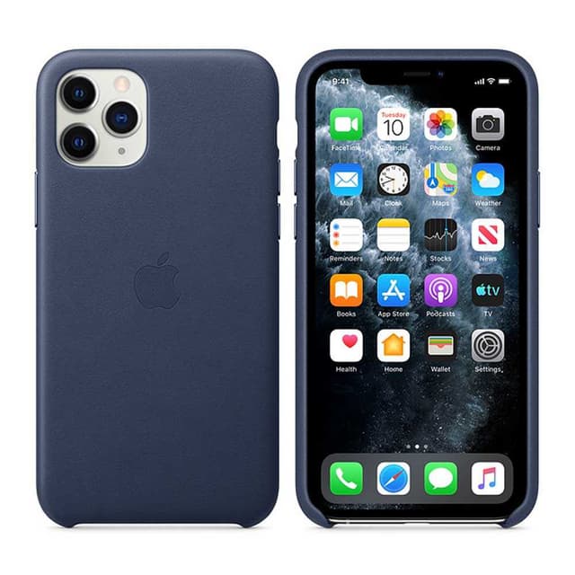 apple iphone 11 pro leather case midnight blue