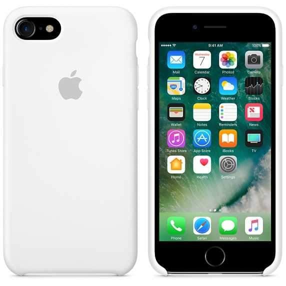 كفر ايفون 7 سيليكون باللون الابيض من ابل Apple iPhone 7 Silicone Case White