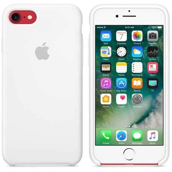 كفر ايفون 7 سيليكون باللون الابيض من ابل Apple iPhone 7 Silicone Case White
