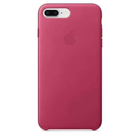 كفر ايفون 8 بلس باللون الوردي جلدي من ابل Apple iPhone 8 Plus Leather Case Pink Fuschia