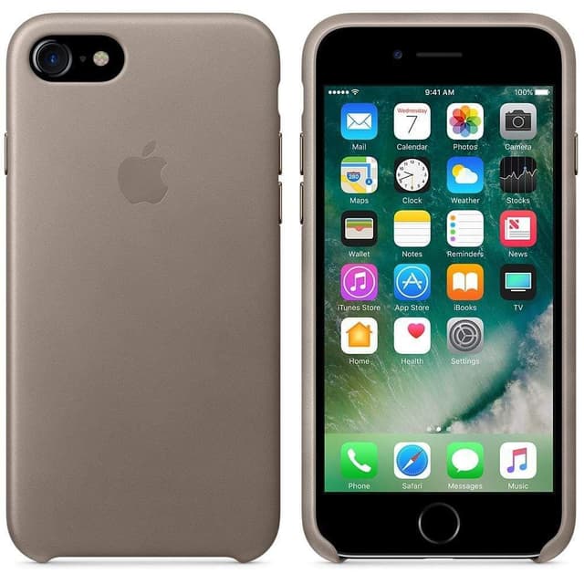 كفر جوال ايفون 7 باللون البني جلدي من ابل Apple iPhone 7 Leather Case  Taupe