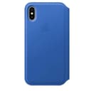 كفر ايفون الذكي باللون الازرق الفاتح جلدي على شكل دفتر  من ابل Apple iPhone X Leather Folio Electric Blue