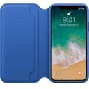 كفر ايفون الذكي باللون الازرق الفاتح جلدي على شكل دفتر  من ابل Apple iPhone X Leather Folio Electric Blue