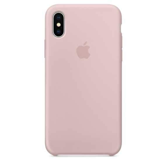 كفر ايفون اكس باللون الوردي الفاتح سيليكون من ابل Apple iPhone X Silicone Case Pink Sand
