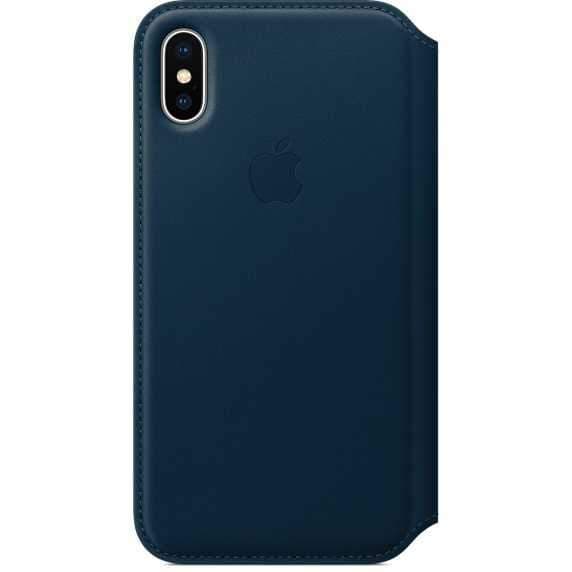 كفر ايفون اكس الذكي باللون الازرق الداكن على شكل دفتر من ابل Apple iPhone X Leather Folio Cosmos Blue