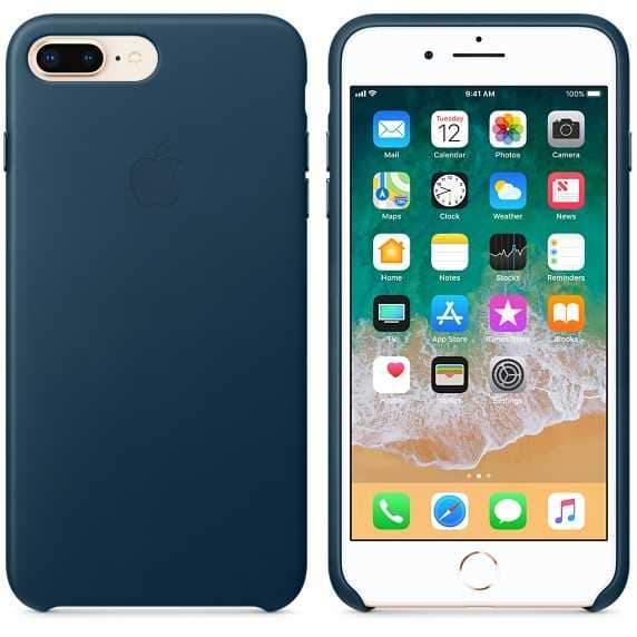 كفر حماية ايفون 7 بلس وايفون 8 بلس جلدي باللون الازرق الداكن من ابل Apple iPhone 8 Plus / 7 Plus Leather Case Cosmos Blue