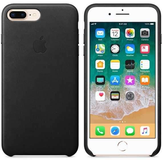 كفر ايفون 8 بلس وايفون 7 بلس باللون الاسود جلدي من ابل Apple iPhone 8 Plus / 7 Plus Leather Case Black