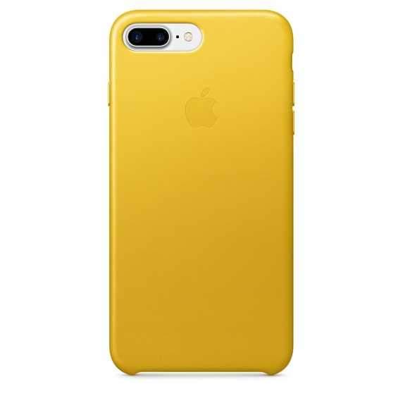 كفر جوال ايفون 7 بلس باللون الاصفر من الجلد الطبيعي من ابل Apple iPhone 7 Plus Leather Case Sunflower