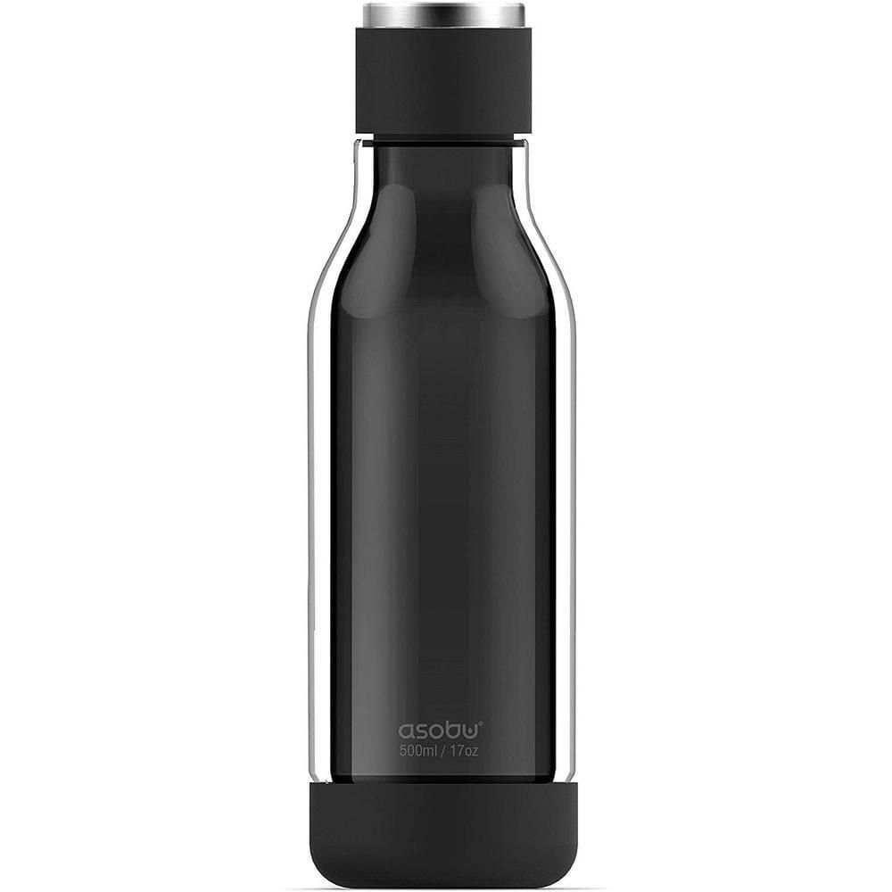asobu inner peace glass and tritan encased 17 ounce travel water bottle black