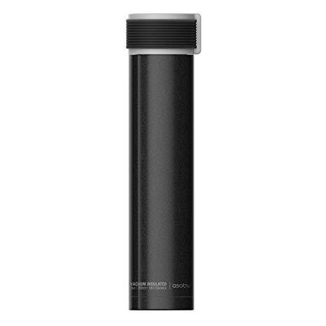 Asobu the asobu skinny mini 8oz fashion forward double walled stainless steel insulated water bottle black