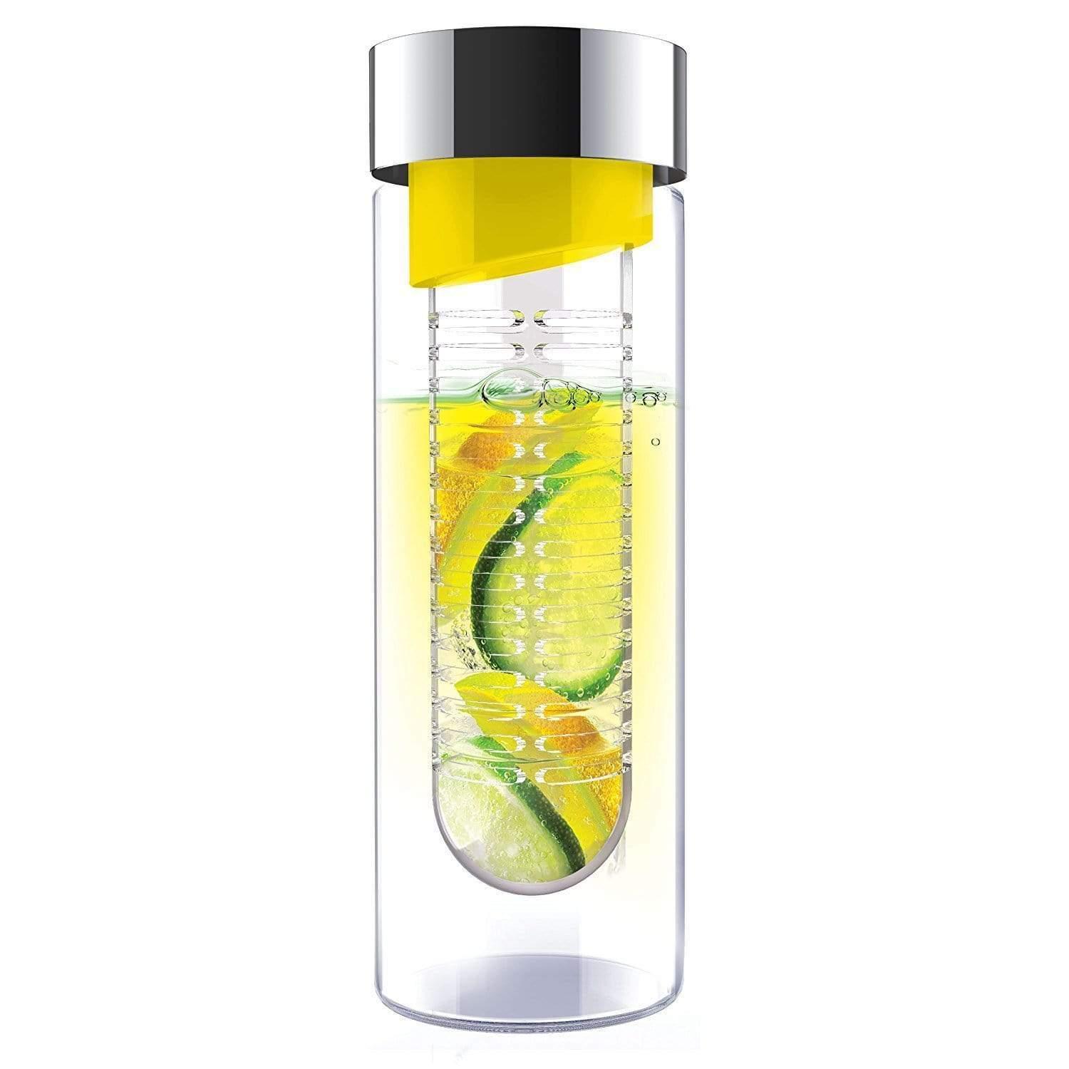 Asobu asobu flavor it glass water bottle with fruit infuser yellow 600 ml