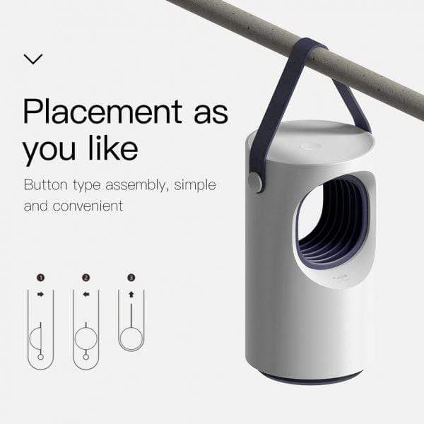 baseus purple vortex usb mosquito lamp physical silent mosquito killer white