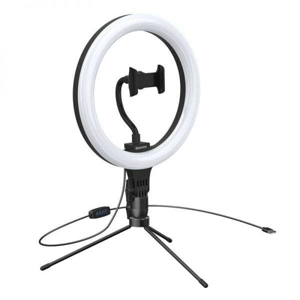 baseus selfie ring light with long tripod stand cell phone holder