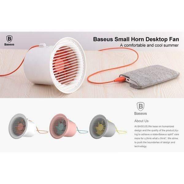 baseus small horn desktop fan pink dual turbo fan 2 speeds adjustable usb cooling fan