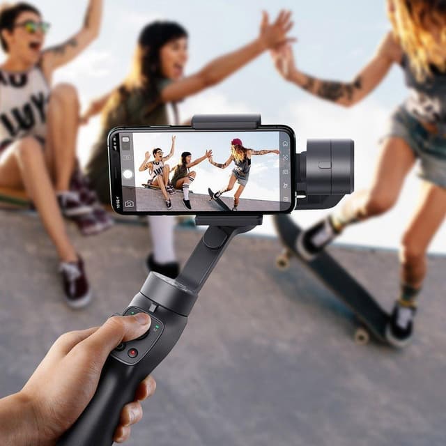 عصا سيلفي وجامبل Baseus Control Smartphone Handheld Gimbal Stabilizer باللون الرمادي