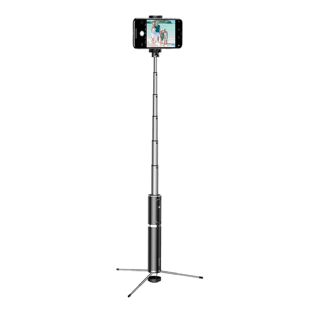 baseus fully folding selfie stick black sliver
