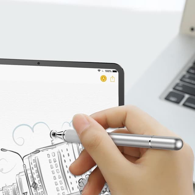 قلم Baseus Square LineBaseus Golden Cudgel Capacitive Stylus Pen فضي